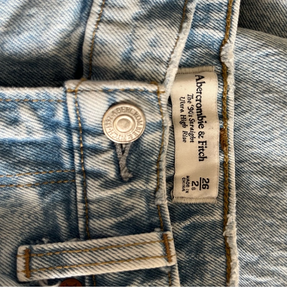Abercrombie & Fitch Light Blue Straight Leg Jeans - Picture 5 of 7